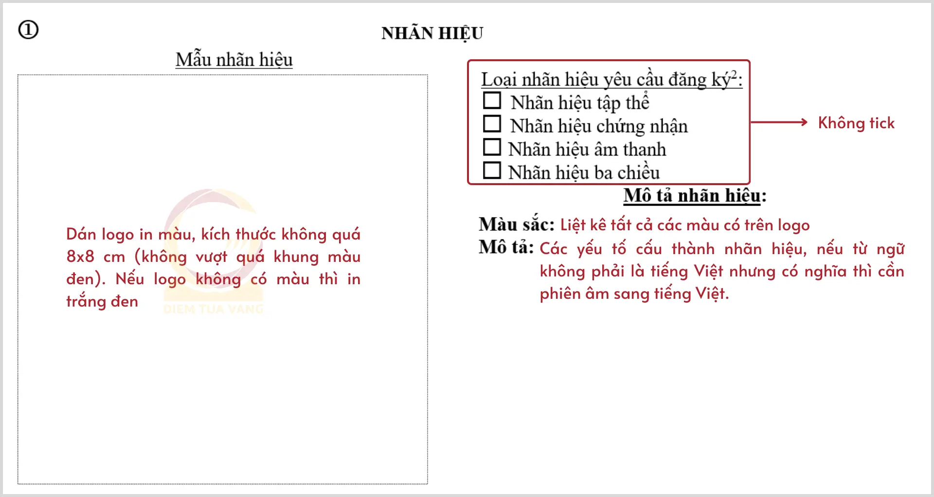 mục 1 nhãn hiệu