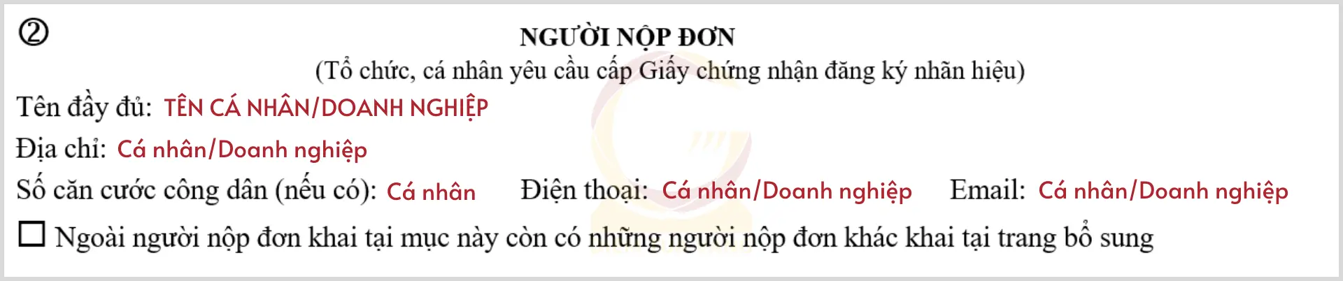 mục 2 người nộp đơn