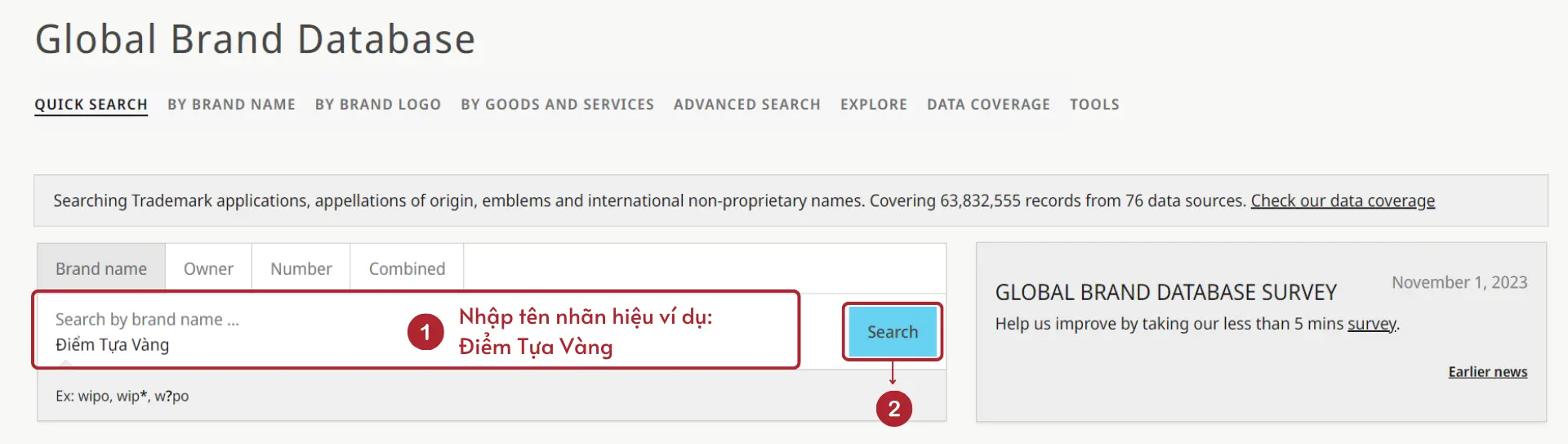 tra cứu nhãn hiệu trên wipo